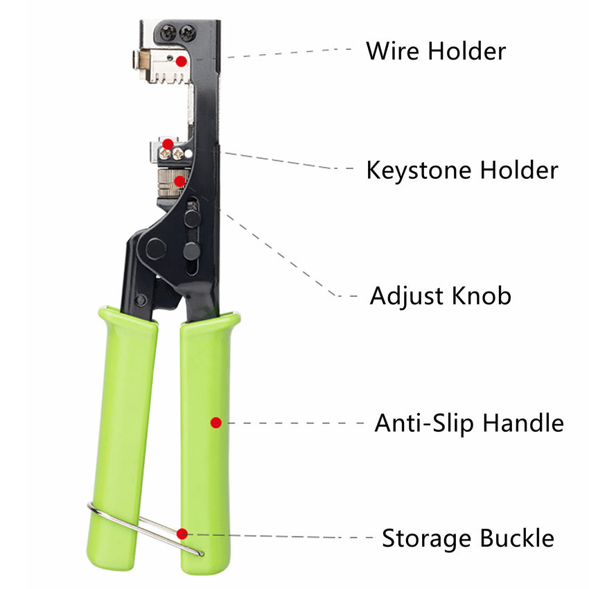 Yankok 180 Degree Keystone Jack Punch Down Tool (Fit Specific AMP 110 Series 8 Position Jacks Only) 0760A Green