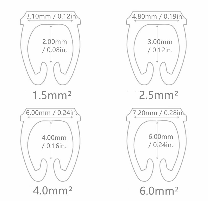 Yankok 1.5mm² Clip-On Cable Marker PCS150, Size 0.75-1.5mm² for 2.0-3.2mm Cables