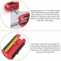 Yankok [Multi-Function Strip & Cut Tool] for 10-20 AWG / 0.5-6.0mm2 Gauge Wire, RG6 RG59 Coaxial Cables and Ø8-13mm Low Voltage Wiring