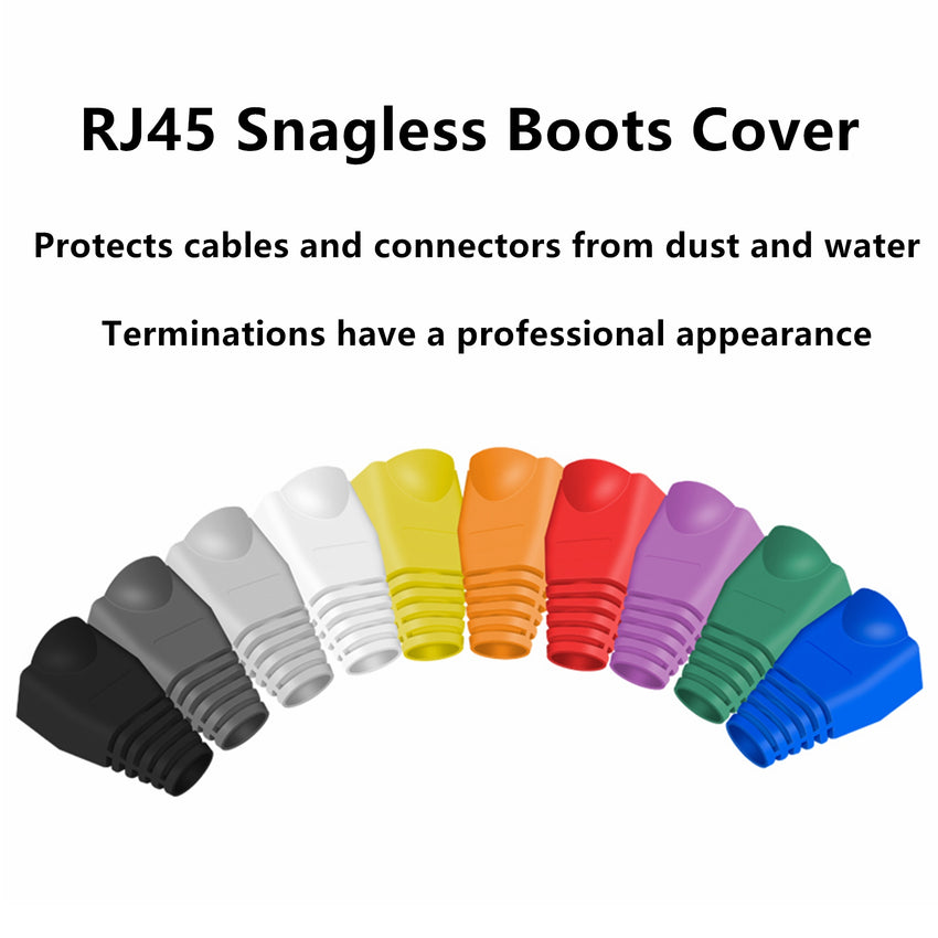 Yankok RJ45 Strain Relief Boots OD 6.0mm 100 Pcs Mixed-Color