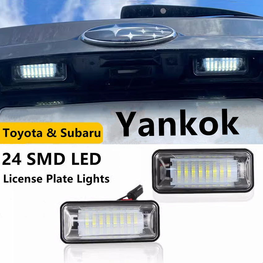 Yankok Toyota Subaru Scion LED License Plate Lights | FR-S FT86 BRZ 12-19 and Impreza WRX STi Legacy 08-19 Crosstrek Forester Outback Ascent 10-19