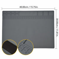 Yankok Magnetic Anti-Static Mat Grey 40 x 30 cm Table Desk ESD Grounding Solder Pad (15.8 x 11.8 in.)