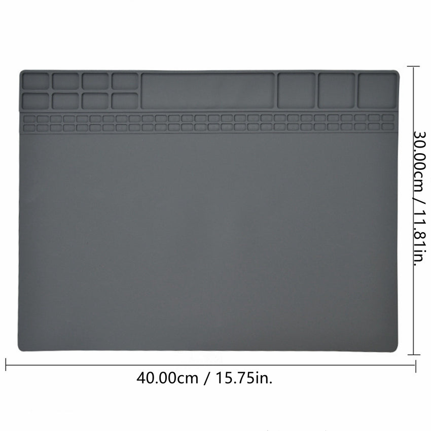 Yankok Magnetic Anti-Static Mat Grey 40 x 30 cm Table Desk ESD Grounding Solder Pad (15.8 x 11.8 in.)