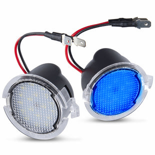 Yankok Ford and Lincoln LED Side Mirror Puddle Lights 2 Pack 18 SMD LED 6500K Blue