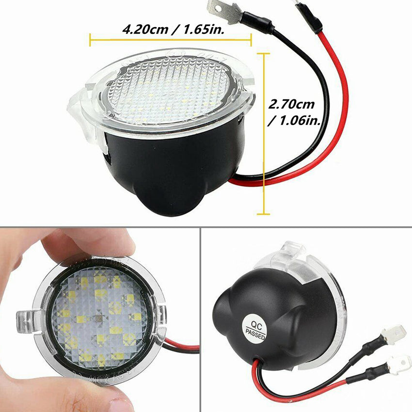 Yankok Ford and Lincoln LED Side Mirror Puddle Lights 2 Pack 18 SMD LED 6500K White