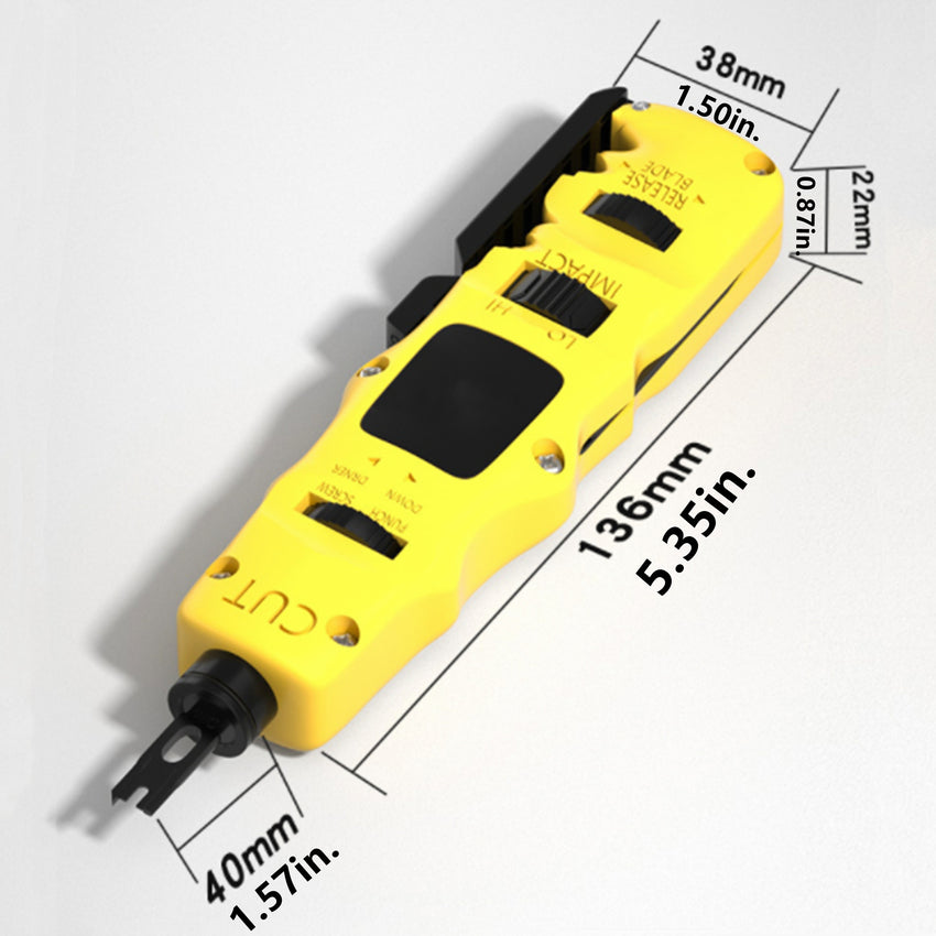 Yankok 374B Impact Punch Down Tool with 110/88 Blade, Built-in Cable Stripper, Swing-out Hook and Spudger