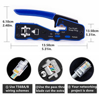 Yankok RJ45 Pass Through Crimper Blue Grip (Regular and Pass-Thru Crimp) SP-670