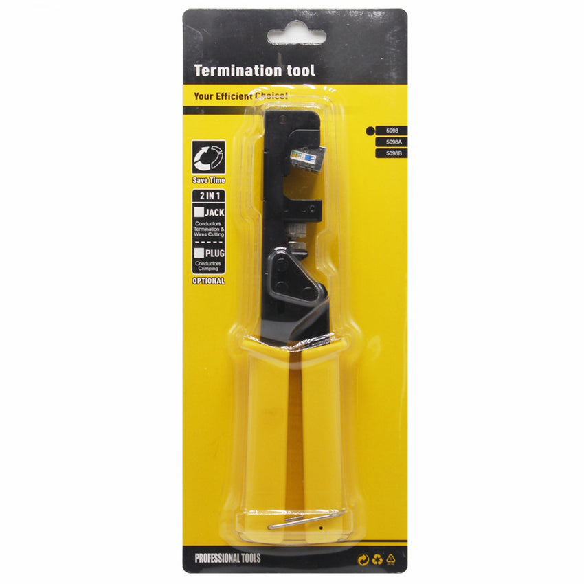 Yankok 180 Degree Keystone Jack Punch Down Tool (Fit Short Body with Plat Pin Jacks Only) 5098AY Yellow