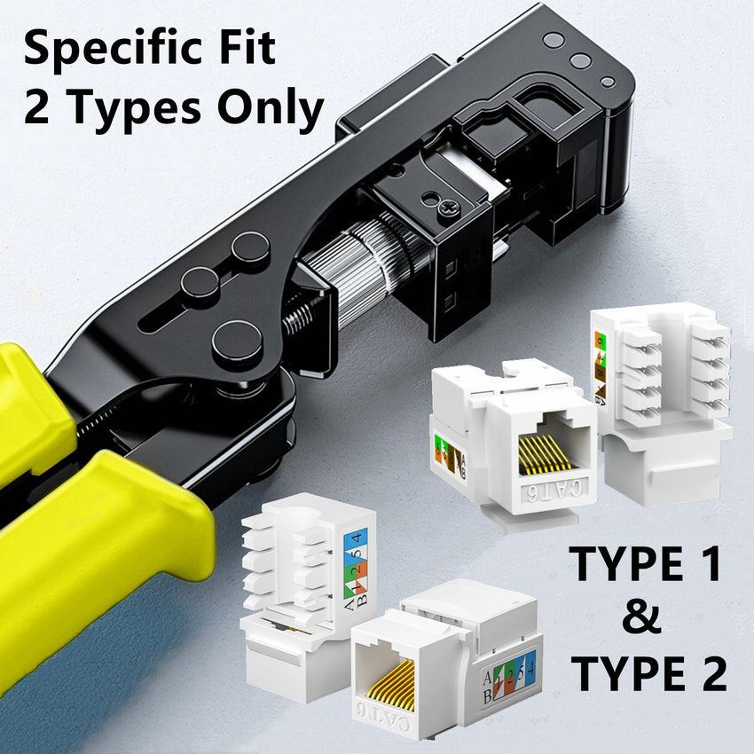 Yankok 90 Degree Keystone Jack Punch Down Tool Specific Modular FIT (Check Jacks’ Fitment in Picture) Yellow Handle