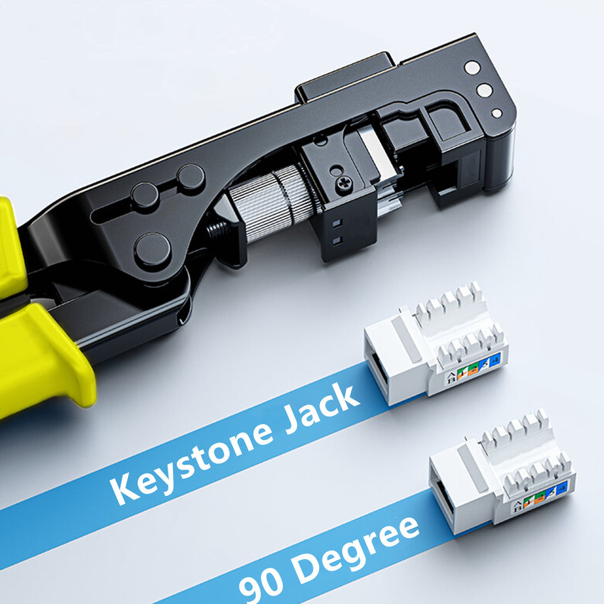 Yankok 90 Degree Keystone Jack Punch Down Tool Specific Modular FIT (Check Jacks’ Fitment in Picture) Yellow Handle