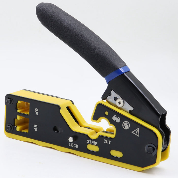 Yankok 6088N RJ45 Pass Through Crimper RJ12/11 Crimp Tool Yellow