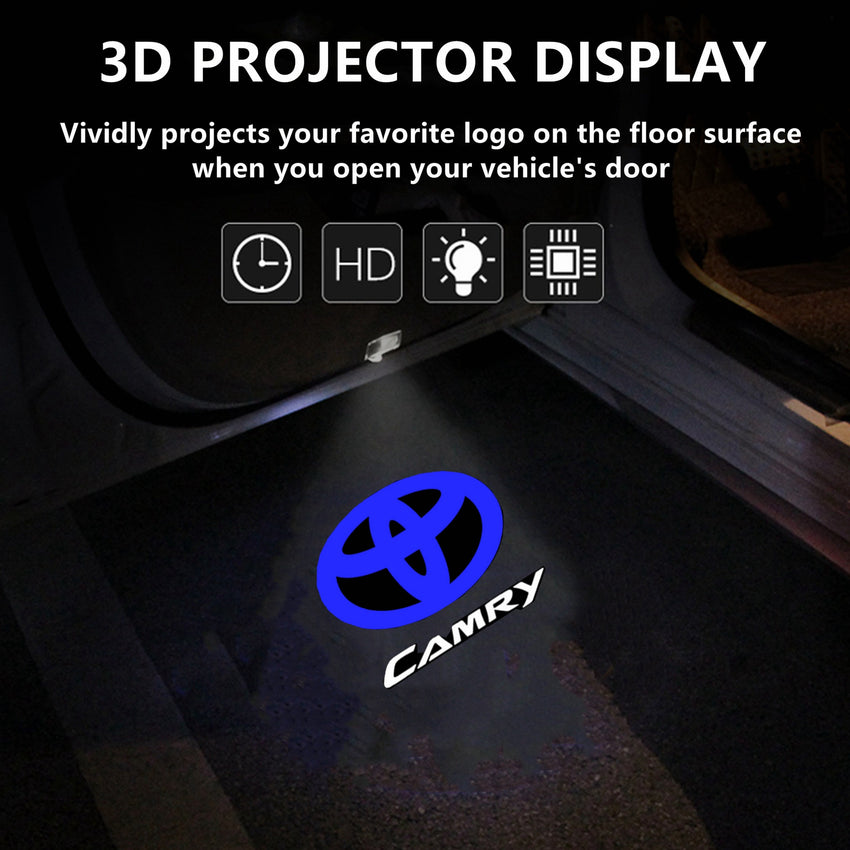 Yankok 3D Projector Logo Courtesy Door Lights 2 Pack For Toyota Camry 2006-2023 All Models