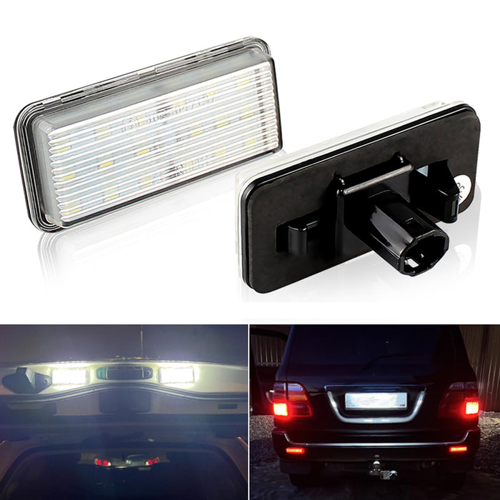 Yankok LED License Plate Lights For Lexus GX470 LX470 LX570 and Toyota Land Cruiser J100/120/200 Mark X