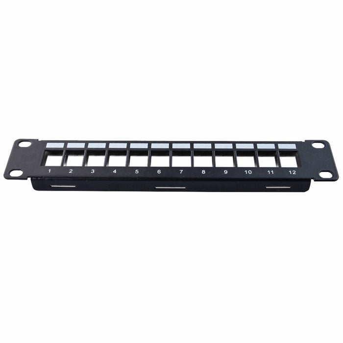 Yankok 12 Port Blank Keystone Patch Panel 10in. 1U