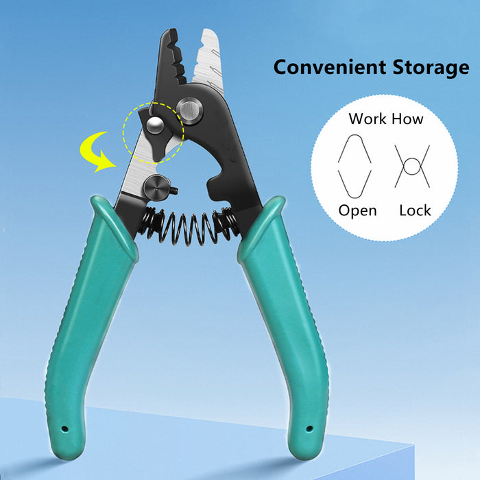 Yankok CFS-3G Three Hole Fiber Optic Stripper , 6" Length, Green TPR Handle