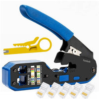 Yankok HT668B Compact Modular Crimper RJ45/12/11 Crimps Strip and Cut