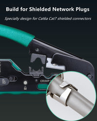 Yankok HT718 Modular Crimper RJ45 RJ12 RJ11 Crimp Strip and Cut All-in-One Green Handle