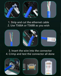 Yankok HT718 Modular Crimper RJ45 RJ12 RJ11 Crimp Strip and Cut All-in-One Green Handle