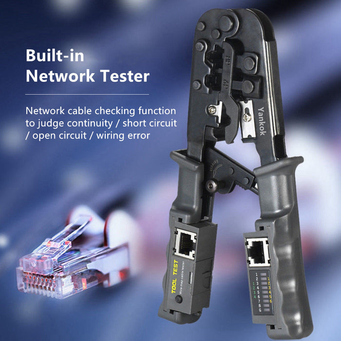 Yankok N5684CR Modular Plug Crimper w/ Built-in Cable Tester