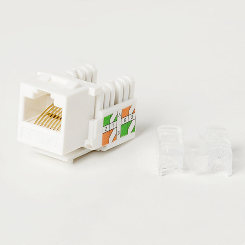 Yankok CAT6 RJ45 Keystone Jack 10 Pack, Female Connectors UL Listed, Transparent Cap