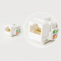 Yankok CAT6 RJ45 Keystone Jack 10 Pack, Female Connectors UL Listed, Transparent Cap