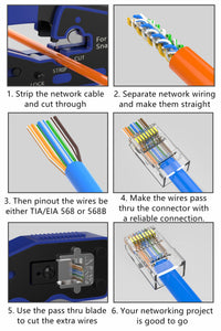 Yankok RJ45 Pass Through Crimper Blue Grip (Regular and Pass-Thru Crimp) SP-670