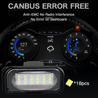 Yankok LED License Plate Lights for Mercedes Benz C-Class W203 Sedan, SL-Class R230, CLK-Class W209