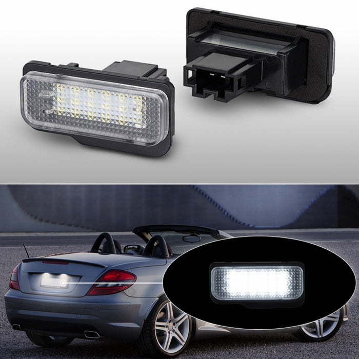 Yankok LED License Plate Lights for Mercedes Benz C-Class W203/S203 Wagon, E-Class W211 Sedan S211 Wagon, CLS-Class W219/C219, SLK-Class R171