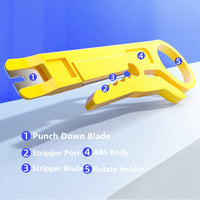 Yankok Mini Stripper / Cutter / Punch Down Tool 5 Pcs Yellow for UTP STP FTP Cables, Patch Panel Block and 10-30 AWG Gauge Wires