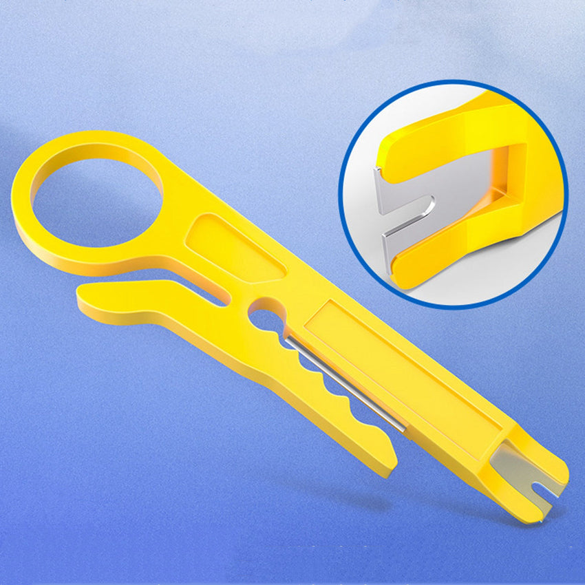 Yankok Mini Stripper / Cutter / Punch Down Tool 10 Pcs Yellow for UTP STP FTP Cables, Patch Panel Block and 10-30 AWG Gauge Wires