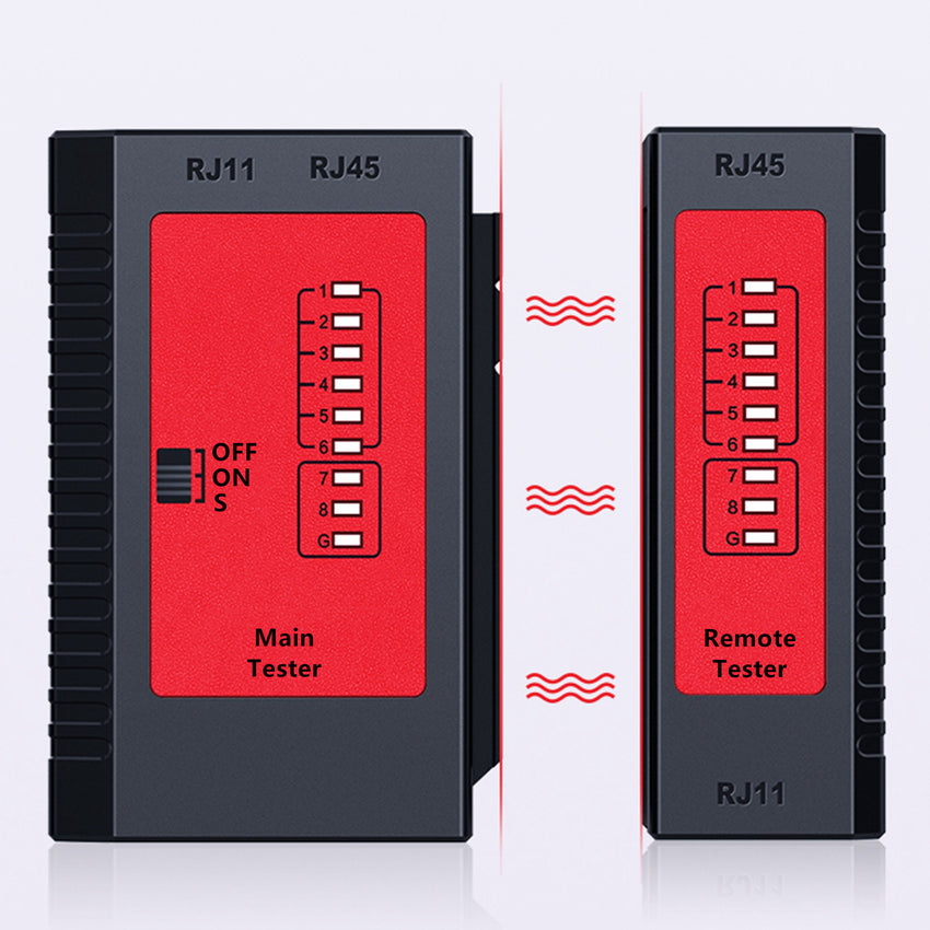 Yankok WZ-468 Network Cable Tester RJ45 RJ12 RJ11 Test w/o Battery Red Black