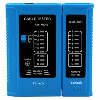 Yankok WZ-468 Network Cable Tester RJ45 RJ12 RJ11 Test w/o Battery Red Black