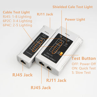 Yankok [RJ45 RJ12 RJ11ネットワークケーブルテスター]標準およびシールドUTPLANケーブルネットワークテストツール用（バッテリーは含まれていません）