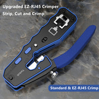 Yankok Wholesale SP670A RJ45 Pass Through Crimper with Adjust Knob Regular and Pass-Thru Connectors Crimp Strip and Cut (MOQ of 20 Set)