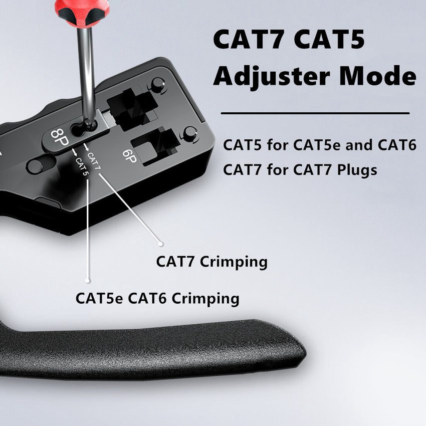 Yankok CAT5 CAT6a CAT7 Pass Through Crimper (RJ45 Pass-Thru RJ12 RJ11 Regular Crimp and Cut) HT-7088 Black