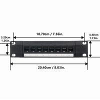 Yankok CAT6 8 Port Feed Through Patch Panel 1U Rack/Wall Mount