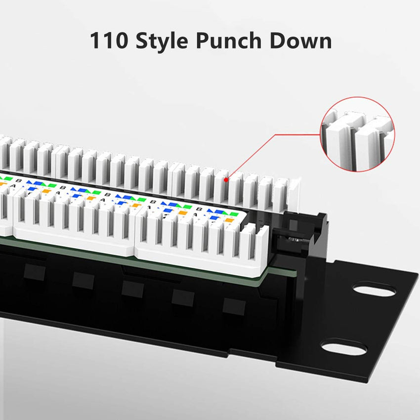 Yankok CAT5/5e 12 Port Patchpanel 10in.x1U Ungeschirmte Rack-/Wandhalterung mit Halterung