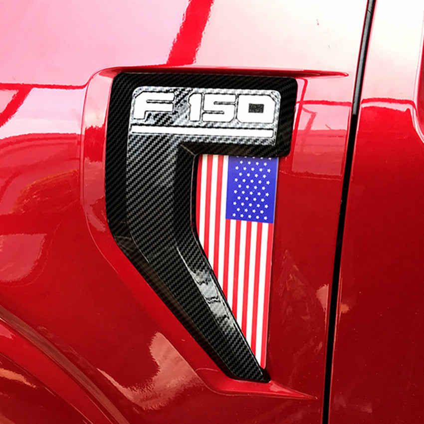 Yankok Side Vent LED Lighting For Ford F150 2021-2022 Carbon Fiber Painted Colored American Flag Style F150-2022CA