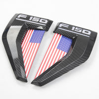 Yankok Side Vent LED Lighting For Ford F150 2021-2022 Carbon Fiber Painted Colored American Flag Style F150-2022CA