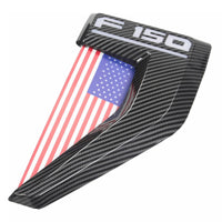 Yankok Side Vent LED Lighting For Ford F150 2021-2022 Carbon Fiber Painted Colored American Flag Style F150-2022CA