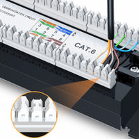 Yankok CAT6 24 Port Patch Panel with Bracket Unshielded 19in.x1U Rack/Wall Mount