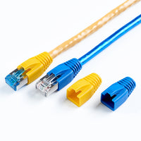 Yankok RJ45 Connector Boots 100 Pcs OD 7.0~8.5mm for CAT5/5e CAT6 CAT6a CAT7 Ethernet Cable Network Connector Strain Relief Covers Caps Mixed Color