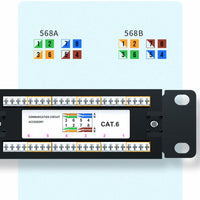 Yankok CAT6 24 Port Patch Panel with Bracket Unshielded 19in.x1U Rack/Wall Mount