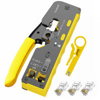 Yankok All-in-One Pass Through Crimper (Crimps RJ45 Pass-Thru and RJ12 RJ11 Standard Shielded and Unshielded) HT-718