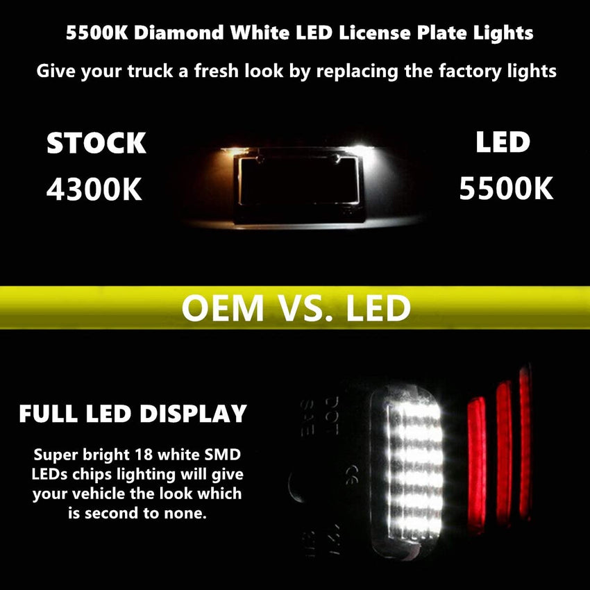 Yankok Toyota Tundra Tacoma OLED License Plate Lights | 2000-2015 2nd Gen