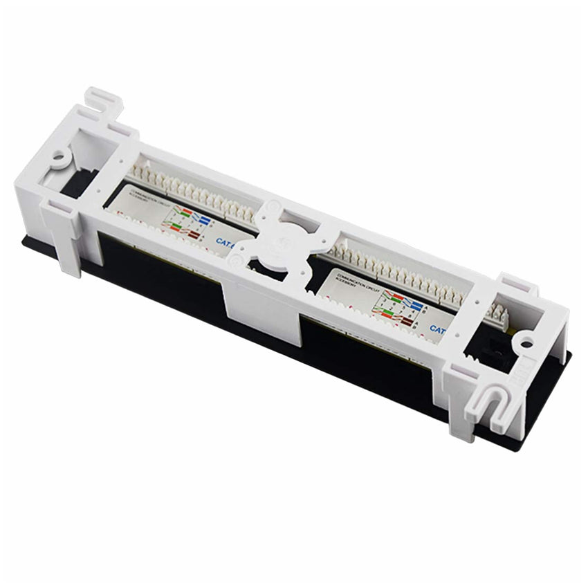 Yankok CAT5/5e 12 Port Patchpanel 10in.x1U Ungeschirmte Rack-/Wandhalterung mit Halterung