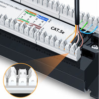 Yankok CAT5/5e 12 Port Patchpanel 10in.x1U Ungeschirmte Rack-/Wandhalterung mit Halterung