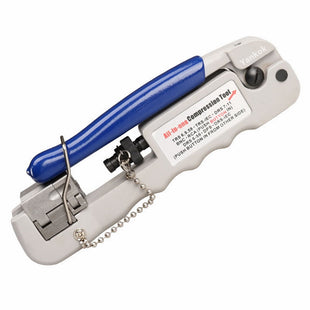 Yankok [Universal Coaxial Cable Crimper] für DRS/TRS RG6 RG7 RG11 RG59 F und 320QR Steckverbinder RCA BNC IEC und TRS-RA (rechtwinklige) Steckverbinder Koax Crimpwerkzeug (Hochleistungskompression mit mehreren Steckverbindern)