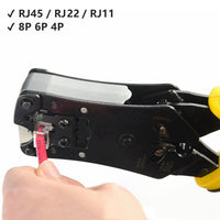 Yankok HT-376 All-in-One RJ45 RJ12 RJ11 Cable Tester Crimper (Strip / Cut / Crimp / Test)