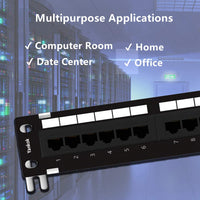 Yankok CAT5/5e 12 Port Patchpanel 10in.x1U Ungeschirmte Rack-/Wandhalterung mit Halterung